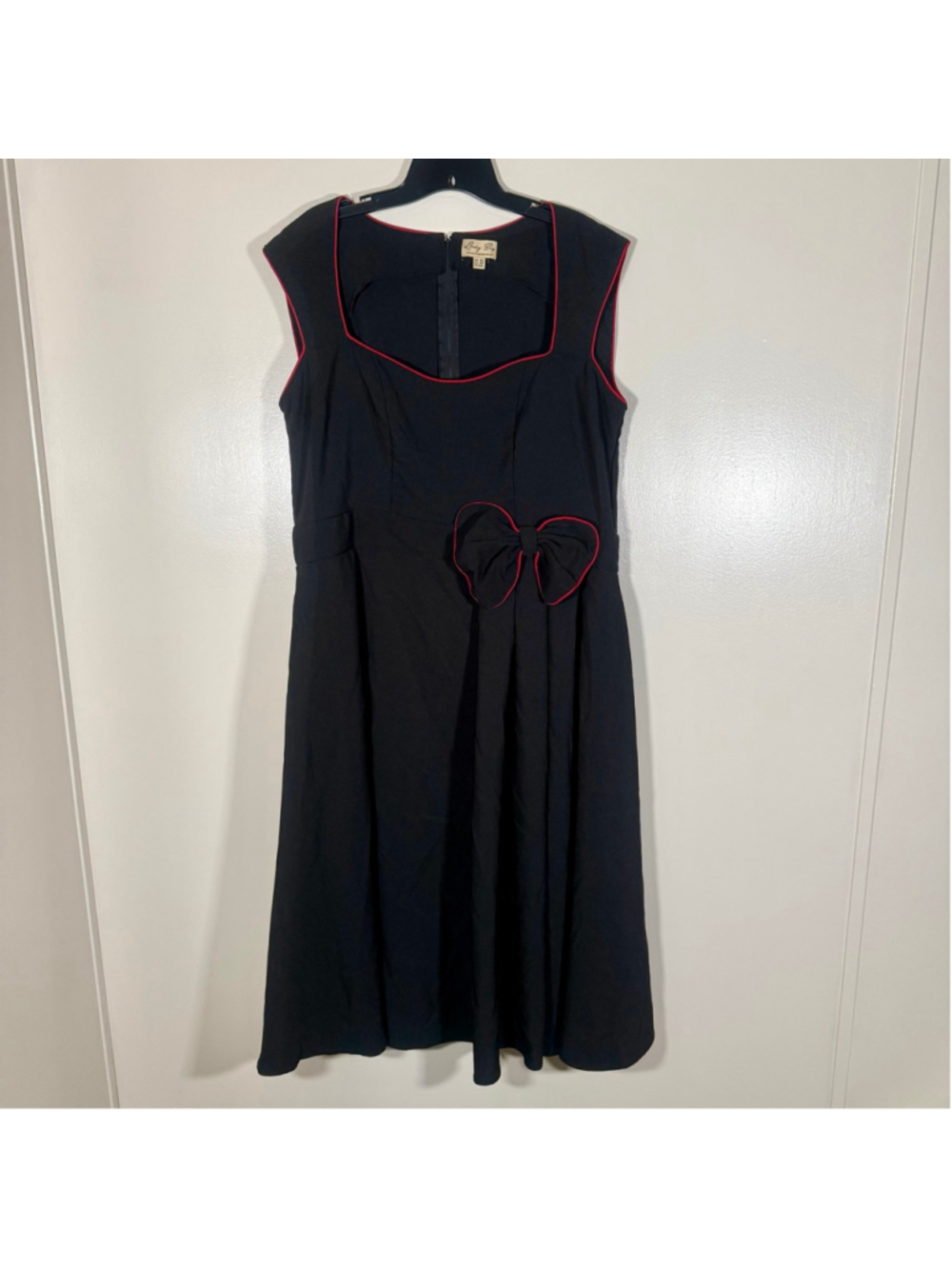 Lindy Bop Dress Womens 3X Black Fit Flare Bow Retro 50s Swing Vintage Style